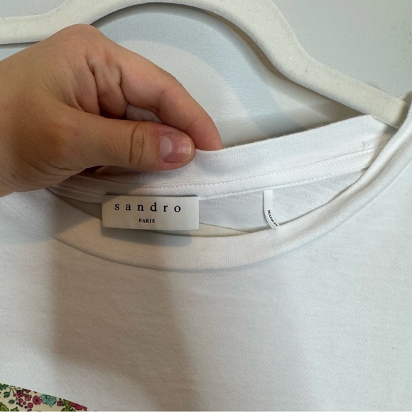Sandro Igor Graphic Tee T Shirt White Size 4 XL - Picture 3 of 9